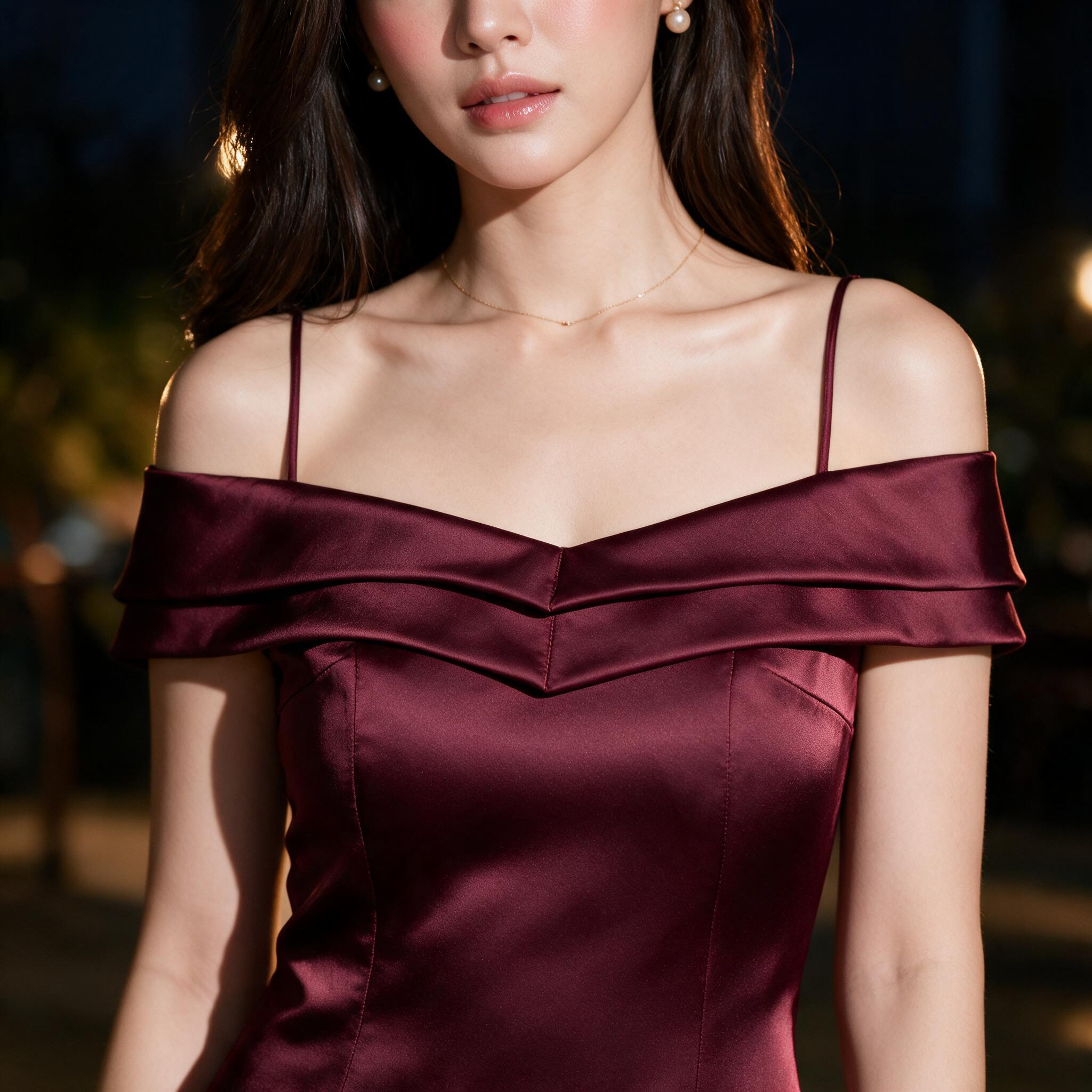 Grace Dress ชุดใส่เที่ยว ชุดออกงาน ชุดเพื่อนเจ้าสาว - รายละเอียดผ้าและงานตัดเย็บ