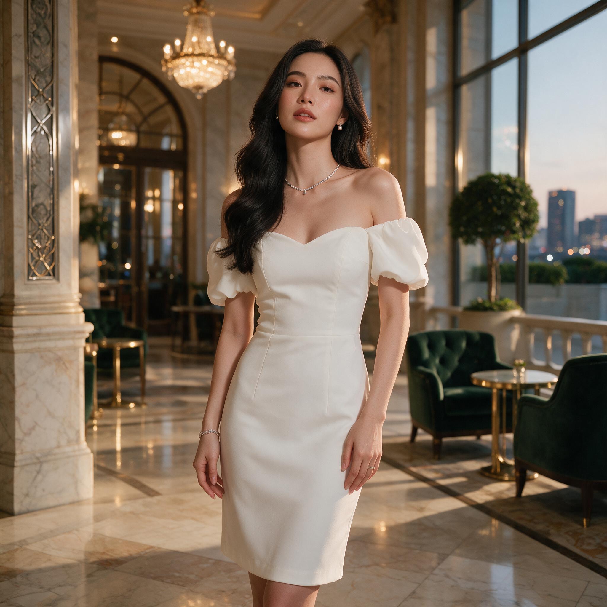'Candy Dress' - เดรสแขนพองเจ้าหญิง ชุดไปงานเเต่ง - ลุคใส่จริง