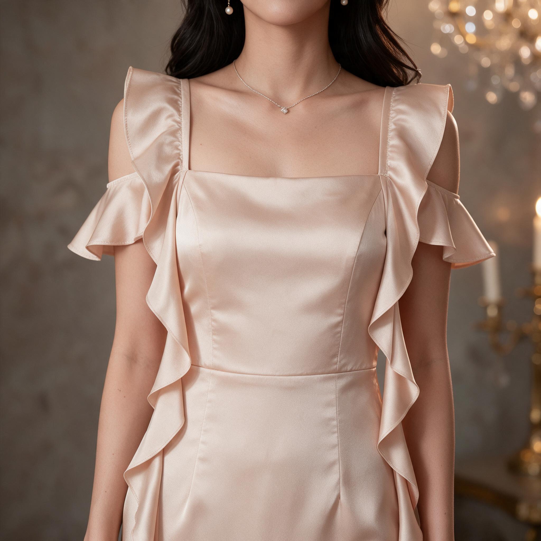 ชุดอออกงาน ชุดเพื่อนเจ้าสาว koolykool(พร้อมส่ง S-2XL) - รายละเอียดผ้าและงานตัดเย็บ