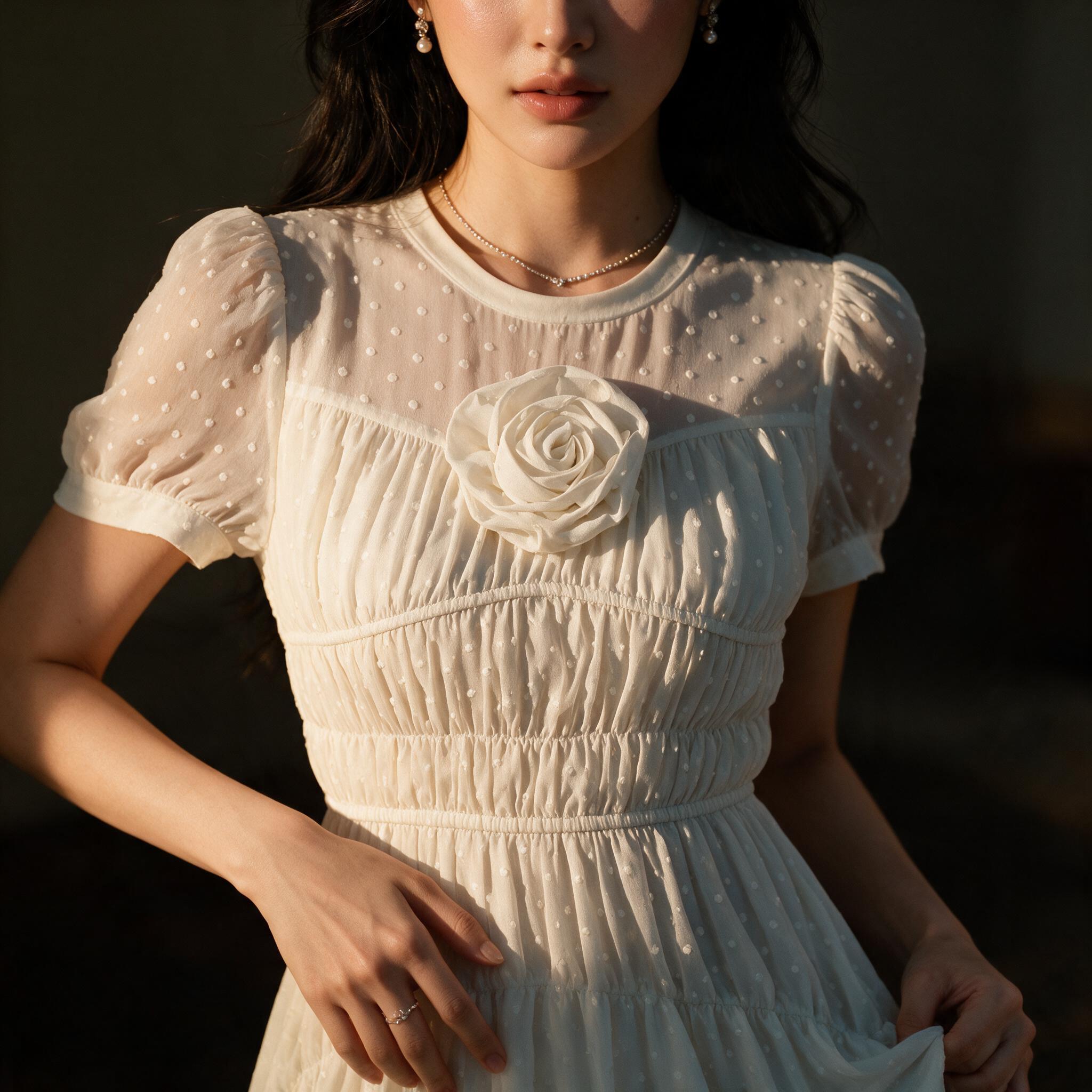 LOVE HWA MINI DRESS เดรสสั้น ชุดผู้หญิง แฟชั่นผู้หญิง - รายละเอียดผ้าและงานตัดเย็บ