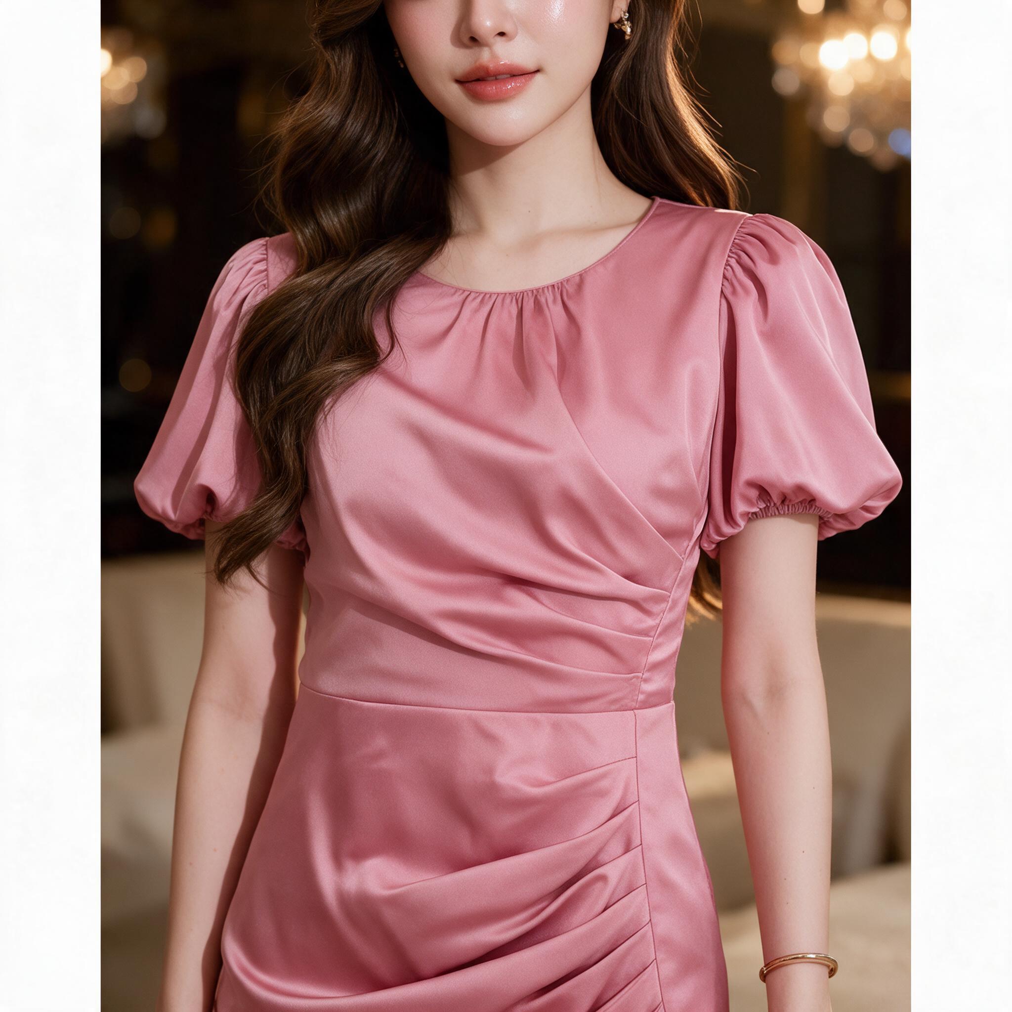 ชุดออกงาน ชุดเพื่อนเจ้าสาว koolykool(พร้อมส่ง S-4XL) - รายละเอียดผ้าและงานตัดเย็บ