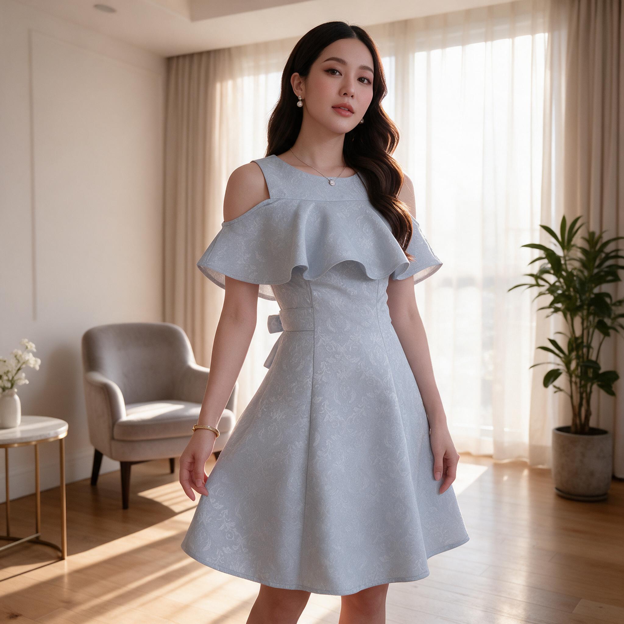 ระบายอก น่ารักเรียบร้อย ใส่ได้หลายโอกาส ชุดทำงาน ชุดออกงาน - ลุคใส่จริง