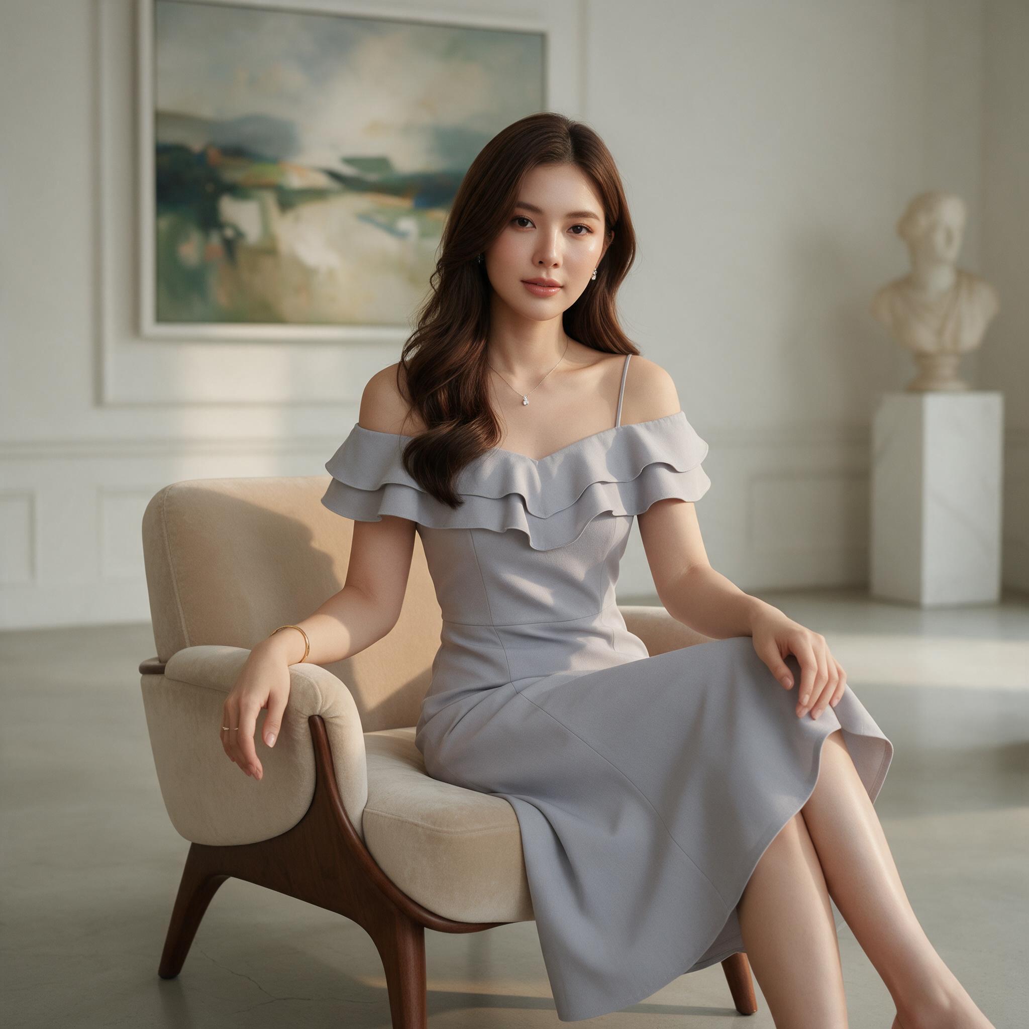 Mira Dress ชุดออกงาน ชุดไปงาน ใส่เที่ยว ชุดเพื่อนเจ้าสาว - ลุคใส่จริง