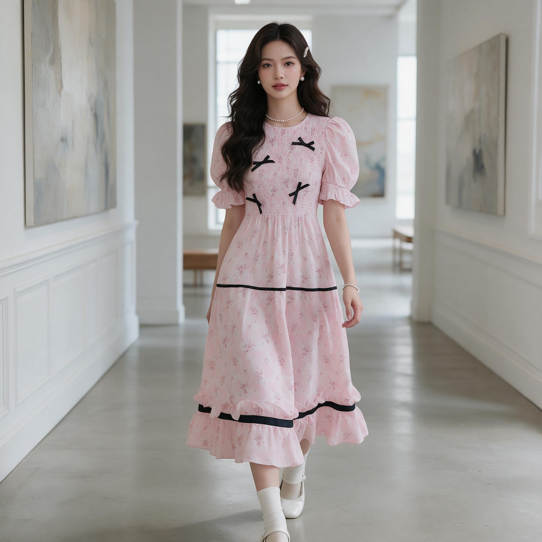DUCHESS OF HEAVEN MIDI DRESS เดรสยาวเรียบหรู คอกลมใส่ง่าย - ลุคใส่จริง