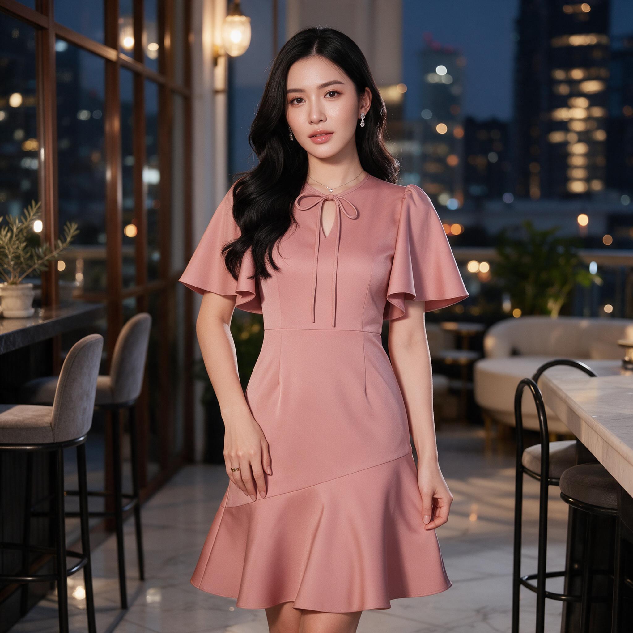 Zevalyn - Peony Dress ชุดออกงาน ชุดใส่ไปเที่ยว - ลุคพอร์ตเทรต