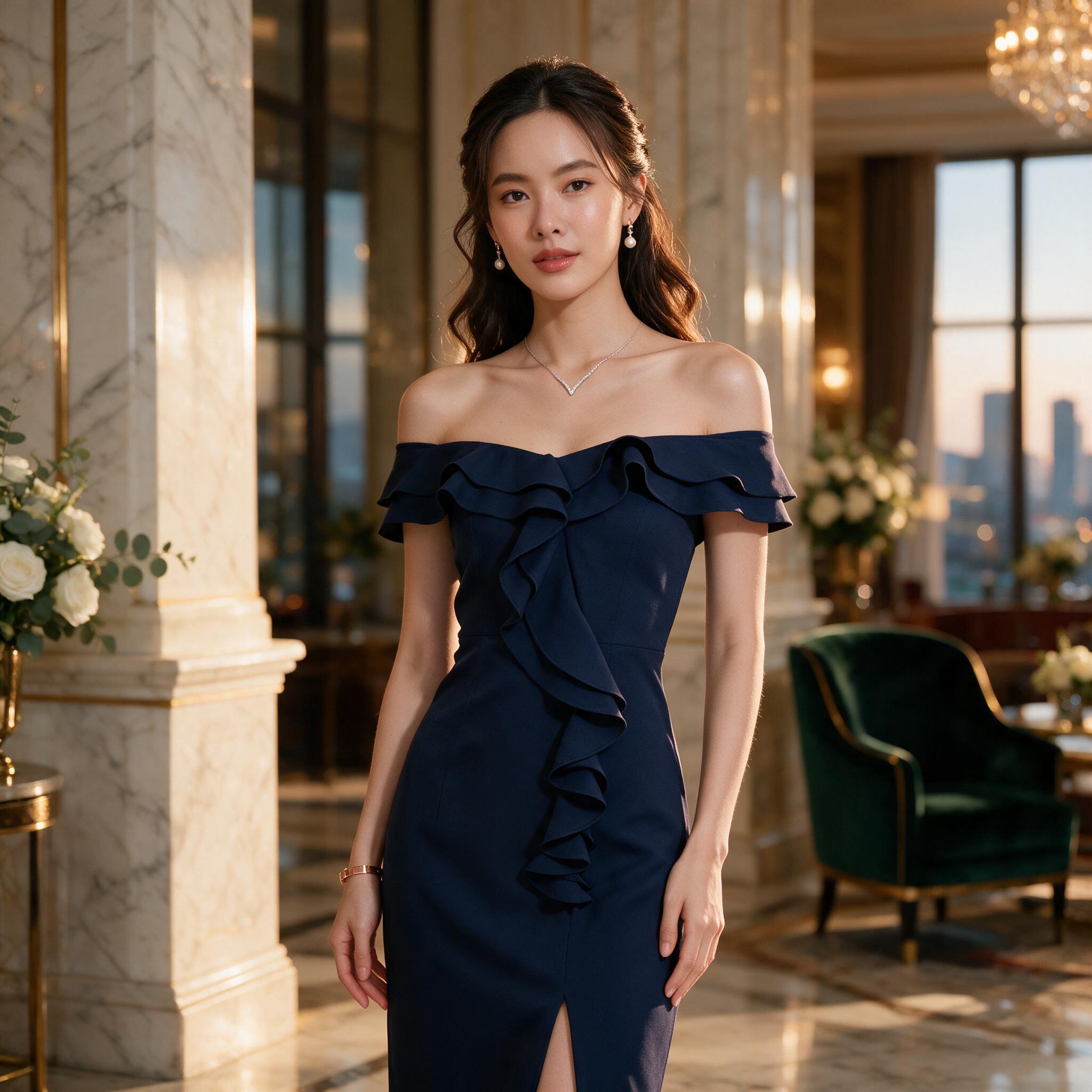 Amelia Dress ชุดใส่เที่ยว ชุดออกงาน ชุดเพื่อนเจ้าสาว - ลุคพอร์ตเทรต