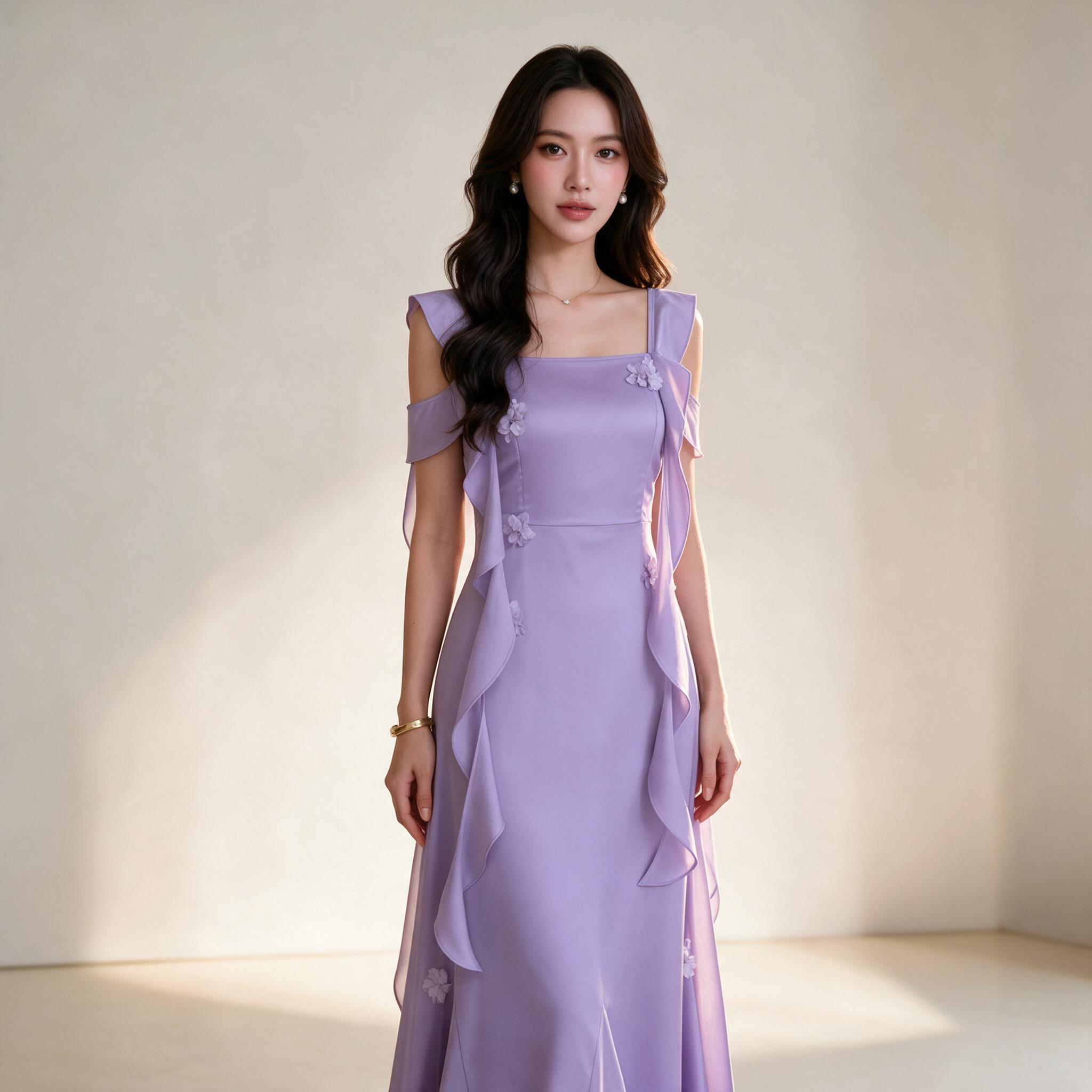 เดรสเพื่อนเจ้าสาว ป้าย MAYA G129 เดรสไปงานแต่ง - ลุคพอร์ตเทรต