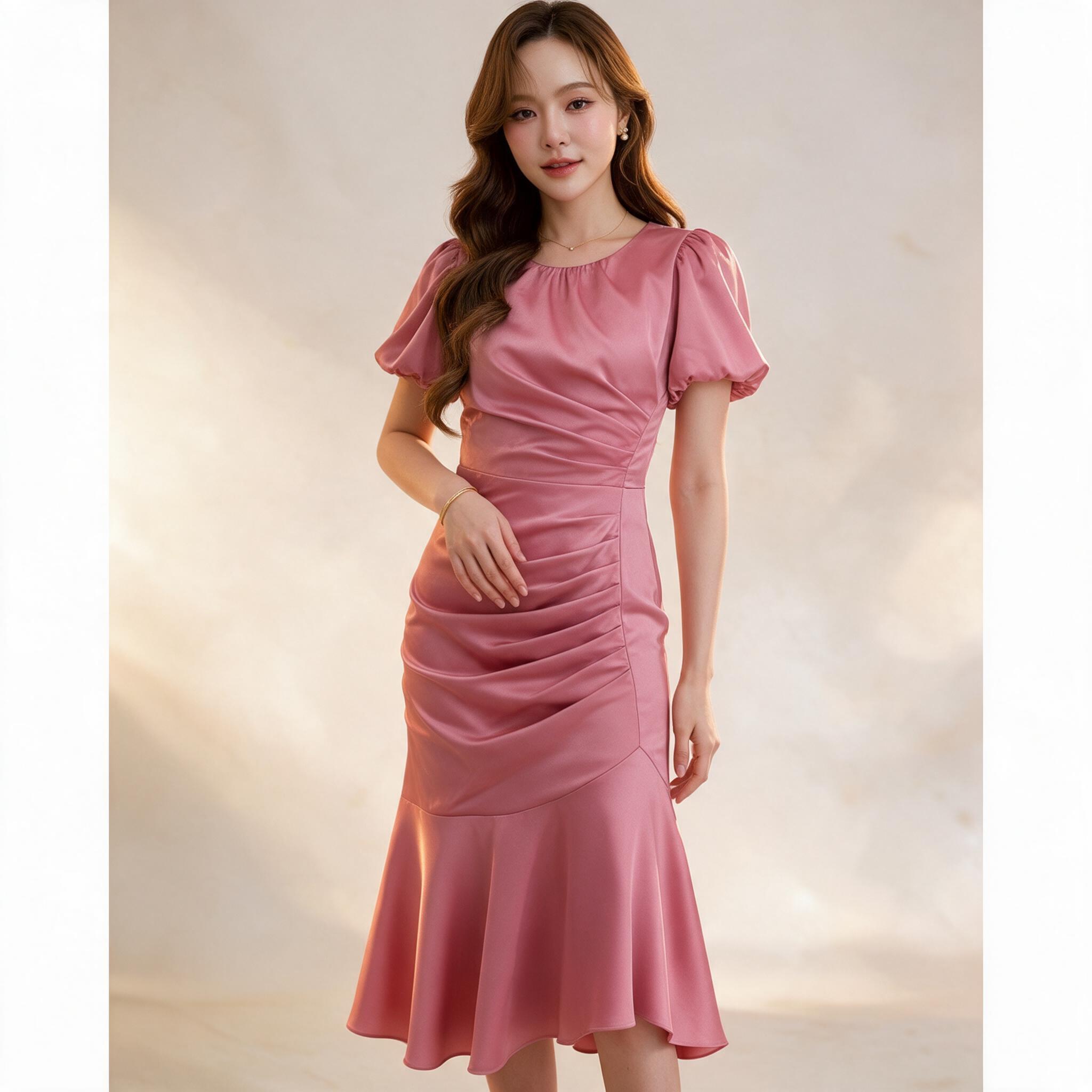 ชุดออกงาน ชุดเพื่อนเจ้าสาว koolykool(พร้อมส่ง S-4XL) - ลุคพอร์ตเทรต