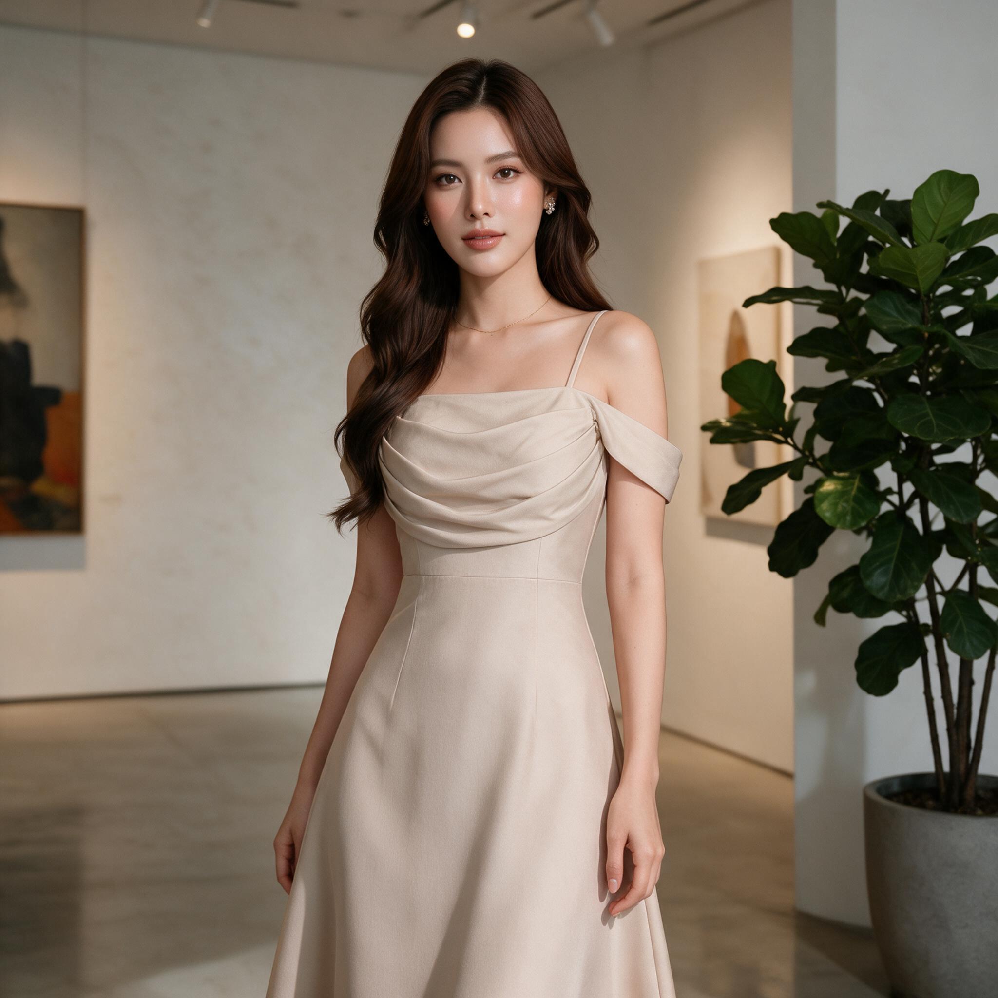 ชุดเดรสไปงาน มาเพิ่ม วันที่ 13ค่า เดรสสั้นออกงาน MAYA G136 - ลุคพอร์ตเทรต