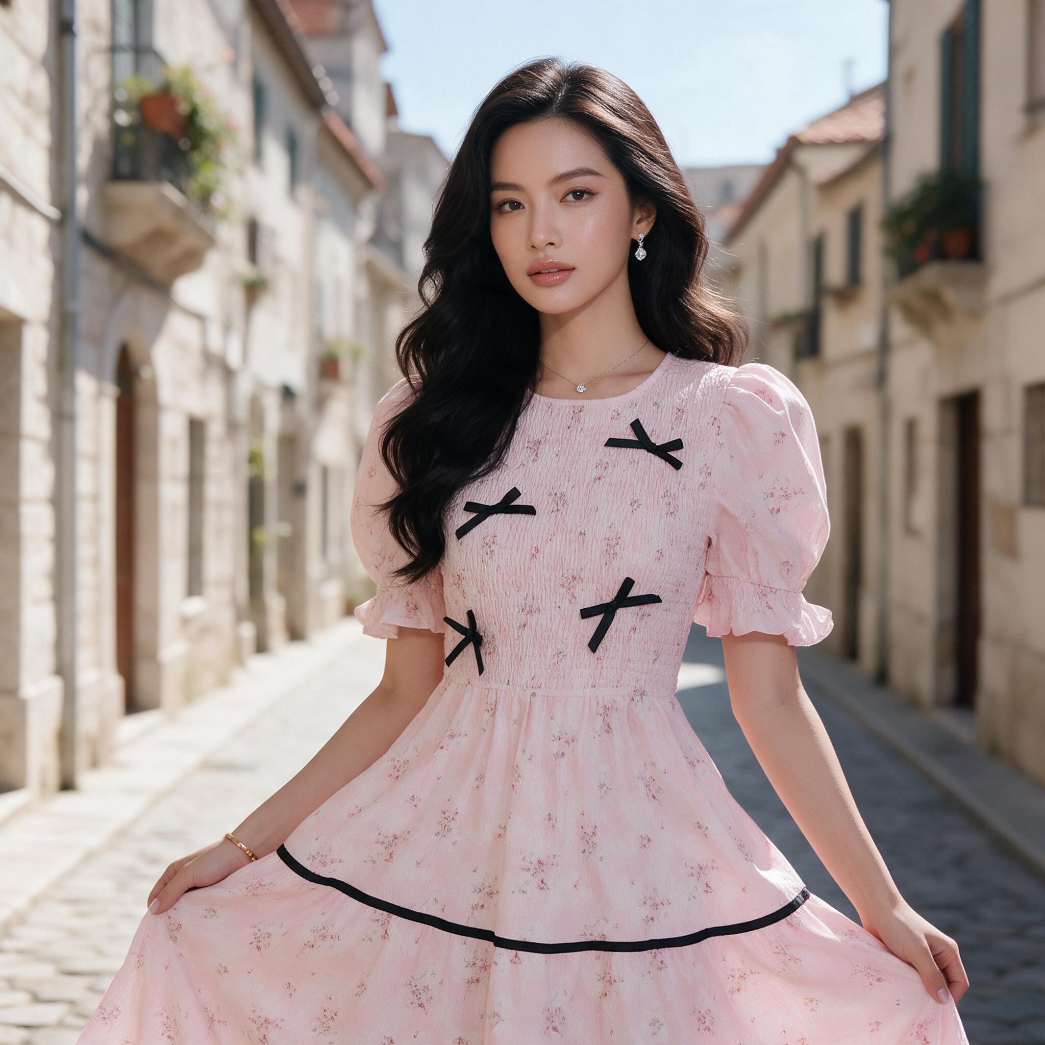 DUCHESS OF HEAVEN MIDI DRESS เดรสยาวเรียบหรู คอกลมใส่ง่าย - ลุคพอร์ตเทรต