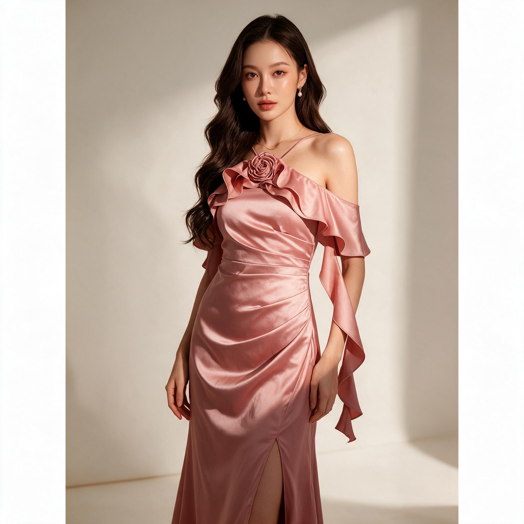 ชุดออกงาน ชุดเพื่อนเจ้าสาว koolykool(พร้อมส่ง S-4XL) - ลุคพอร์ตเทรต