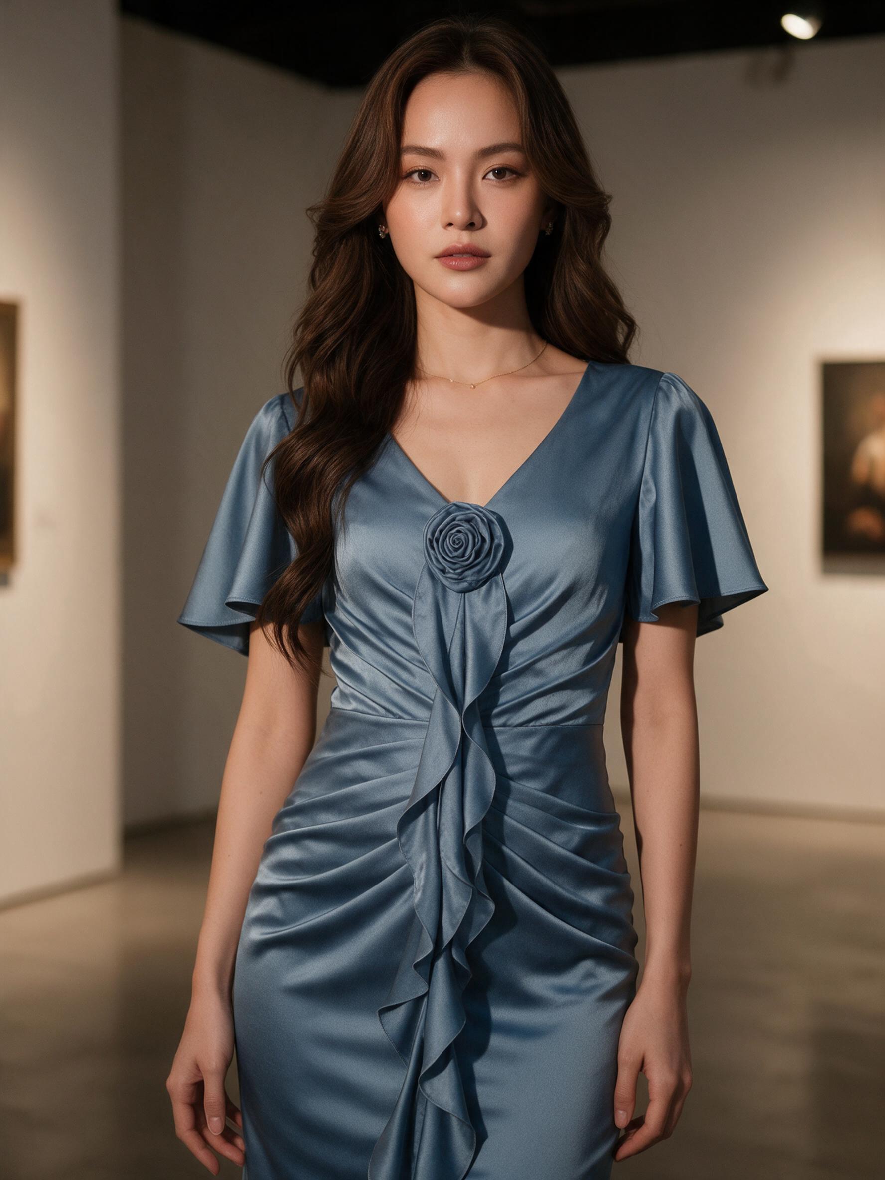 เดรสออกงาน ชุดไปงานแต่ง  ชุดเพื่อนเจ้าสาวs m l xl 2xl 3xl - ลุคพอร์ตเทรต