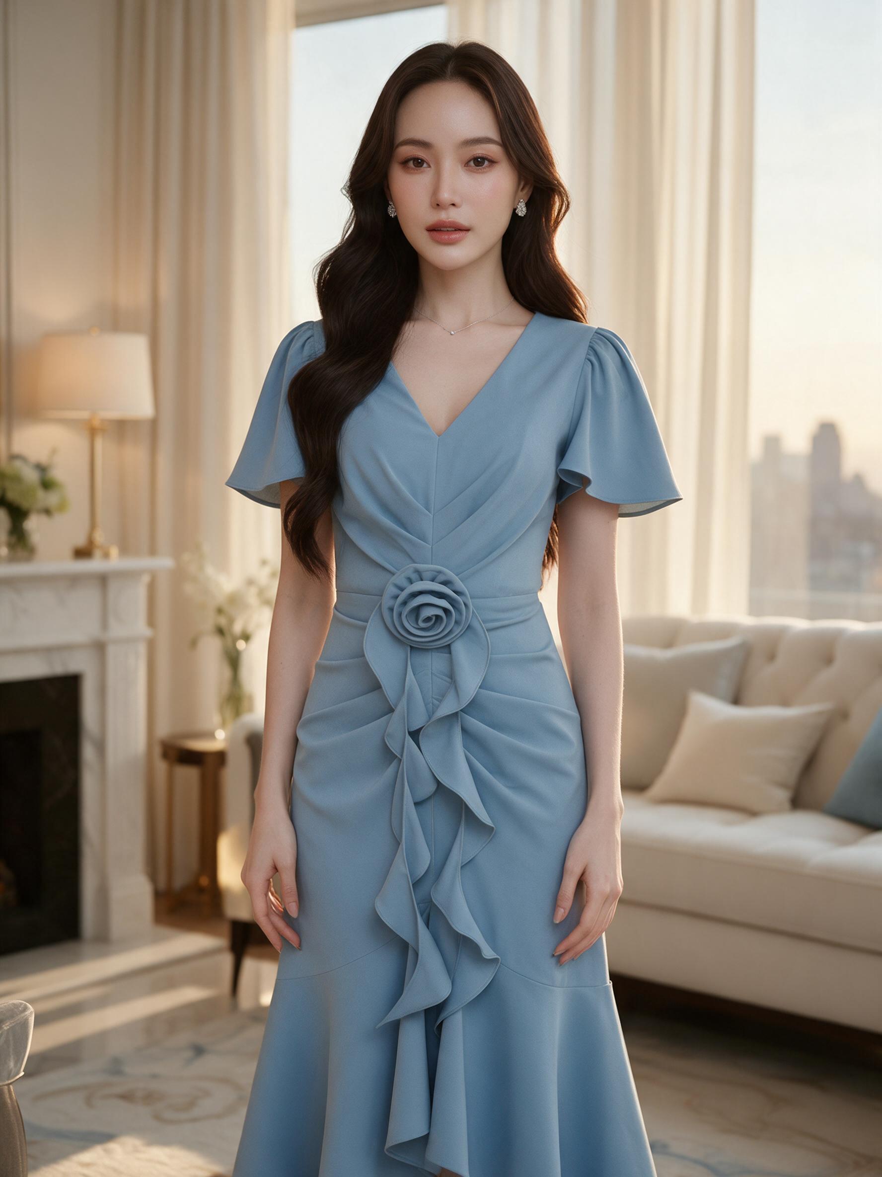 ชุดออกงาน ชุดเพื่อนเจ้าสาว koolykool(พร้อมส่ง S-4XL) - ลุคพอร์ตเทรต