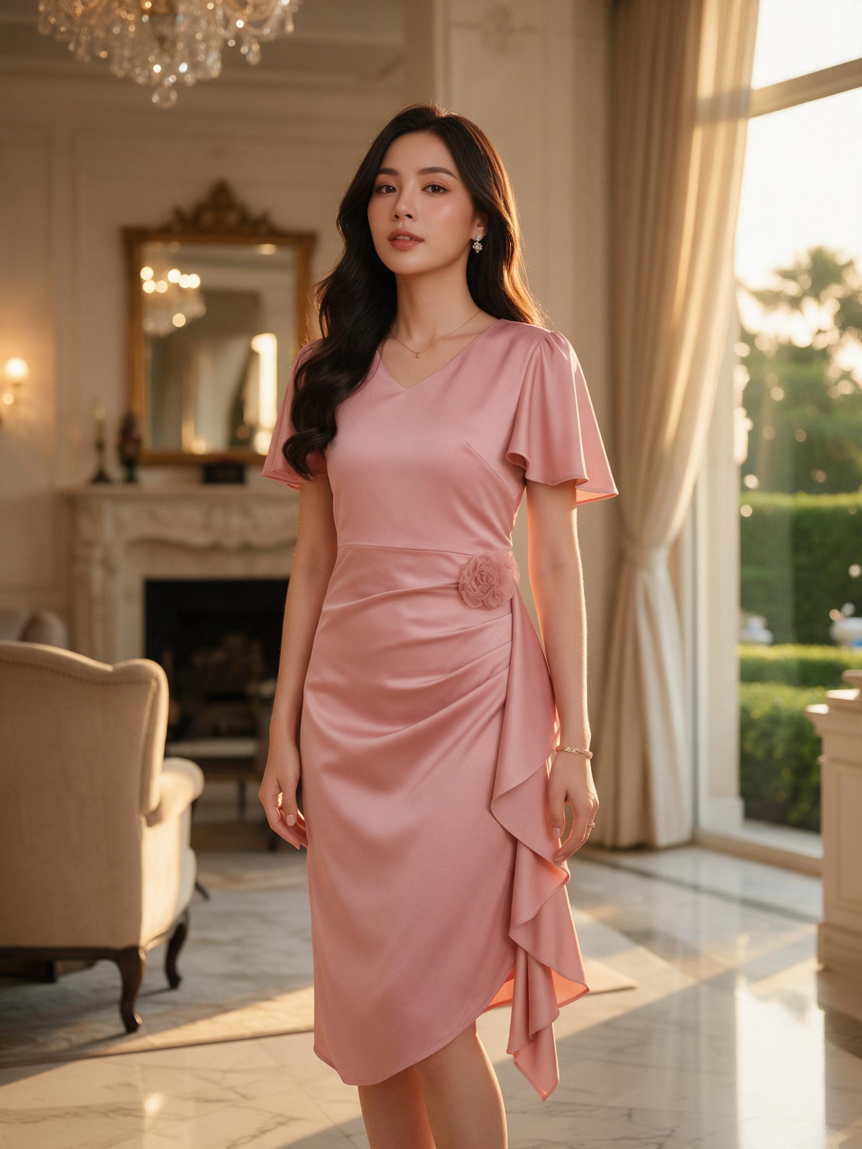 ชุดเดรสออกงาน ชุดสาวอวบไปงาน เดรสไปงานค่า s-3xl MAYA