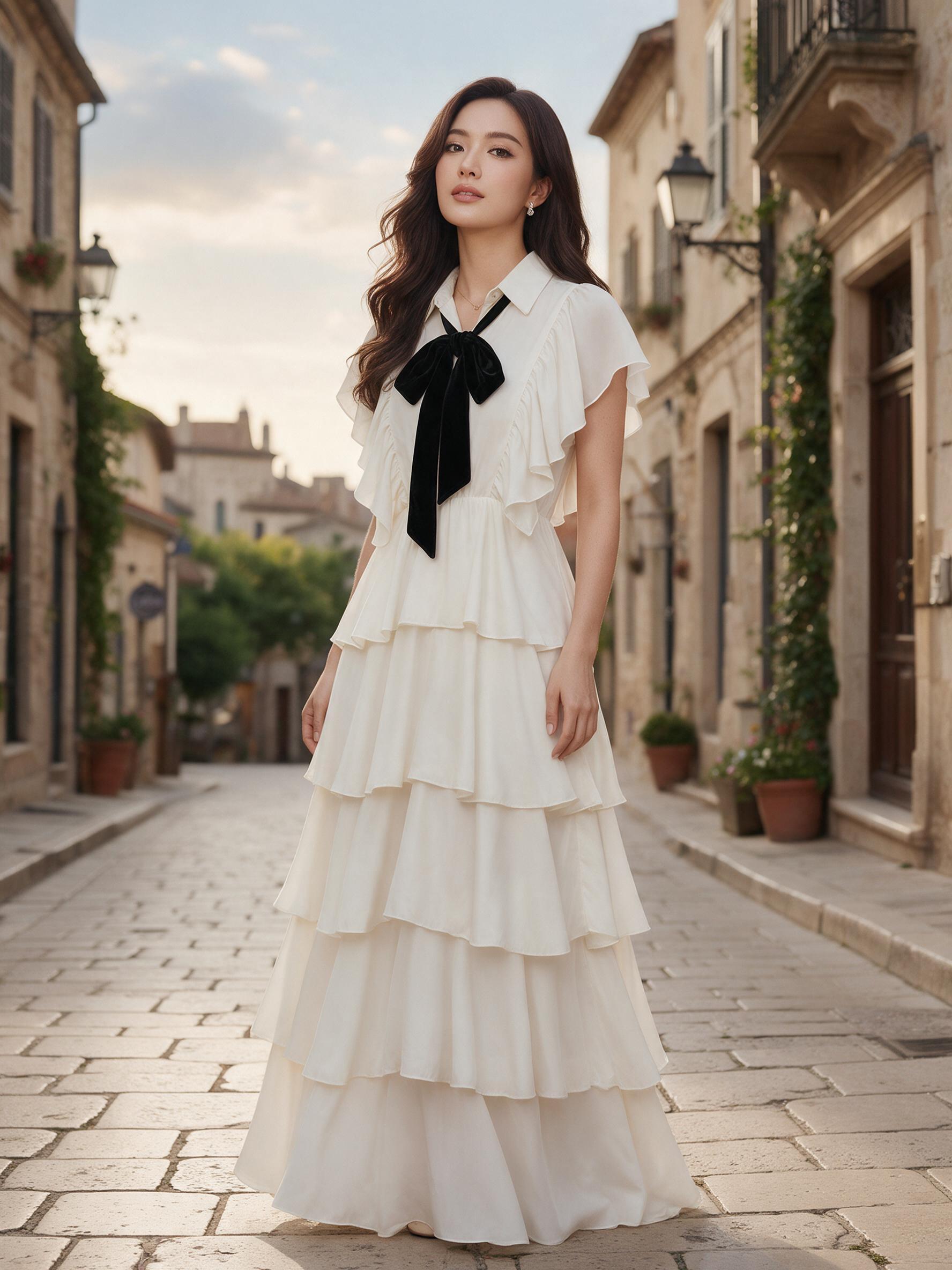 ( Plus Size รอบอก 50 นิ้ว ) FLAT2112 : LADY DIANA DRESS