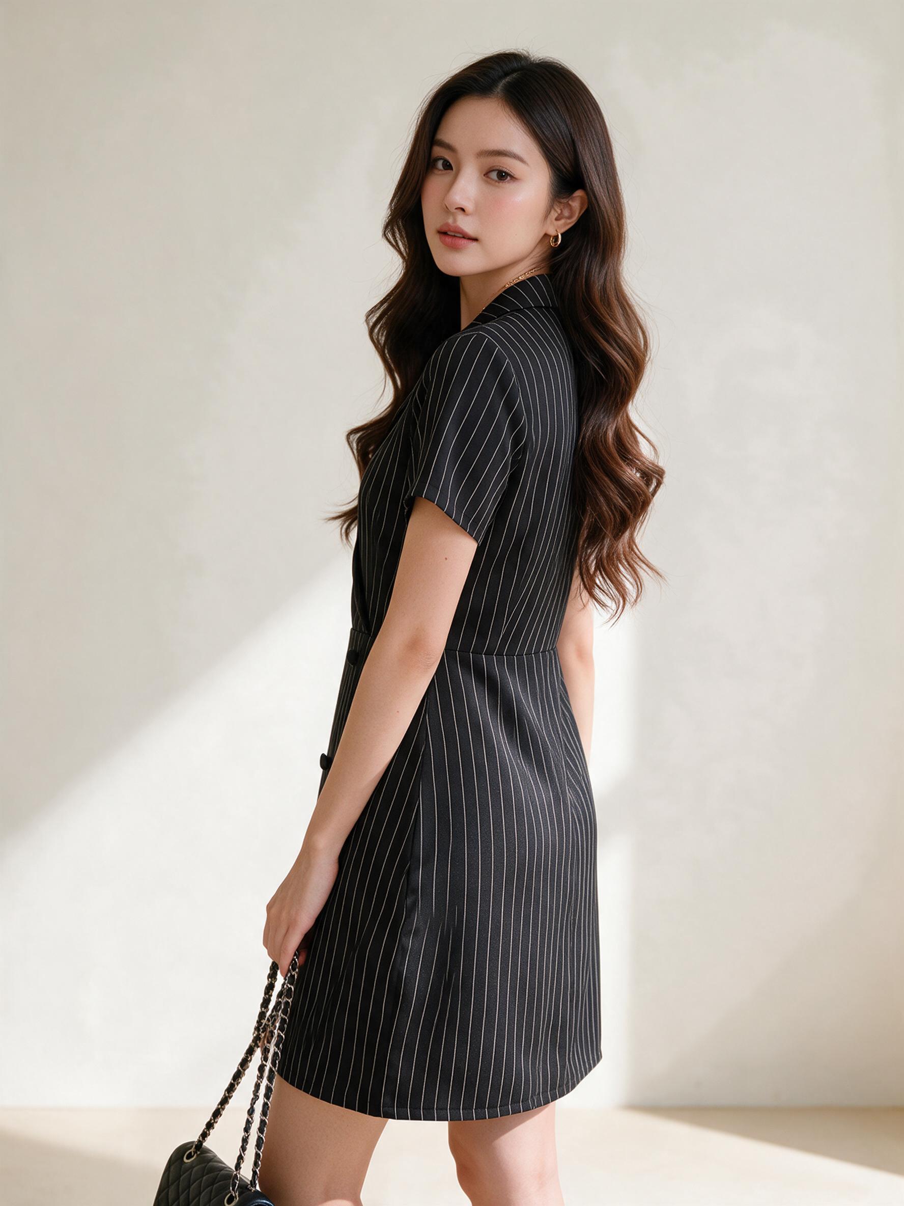 Tori dress - ชุดเดรสทำงาน ชุดทำงานผู้หญิง เดรสคอปก - ลุคใส่จริง