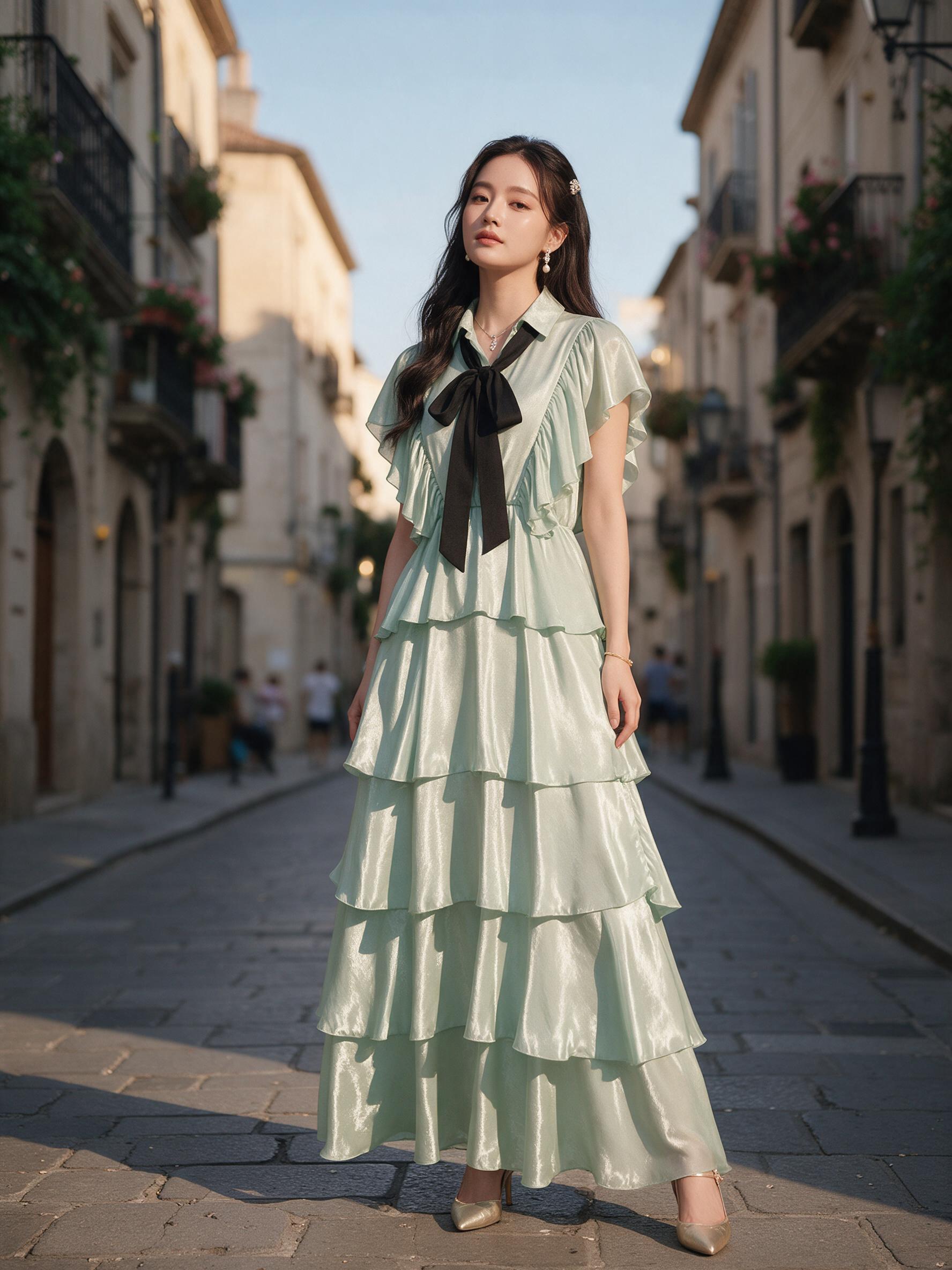 ( Plus Size รอบอก 50 นิ้ว ) FLAT2112 : LADY DIANA DRESS - ลุคใส่จริง