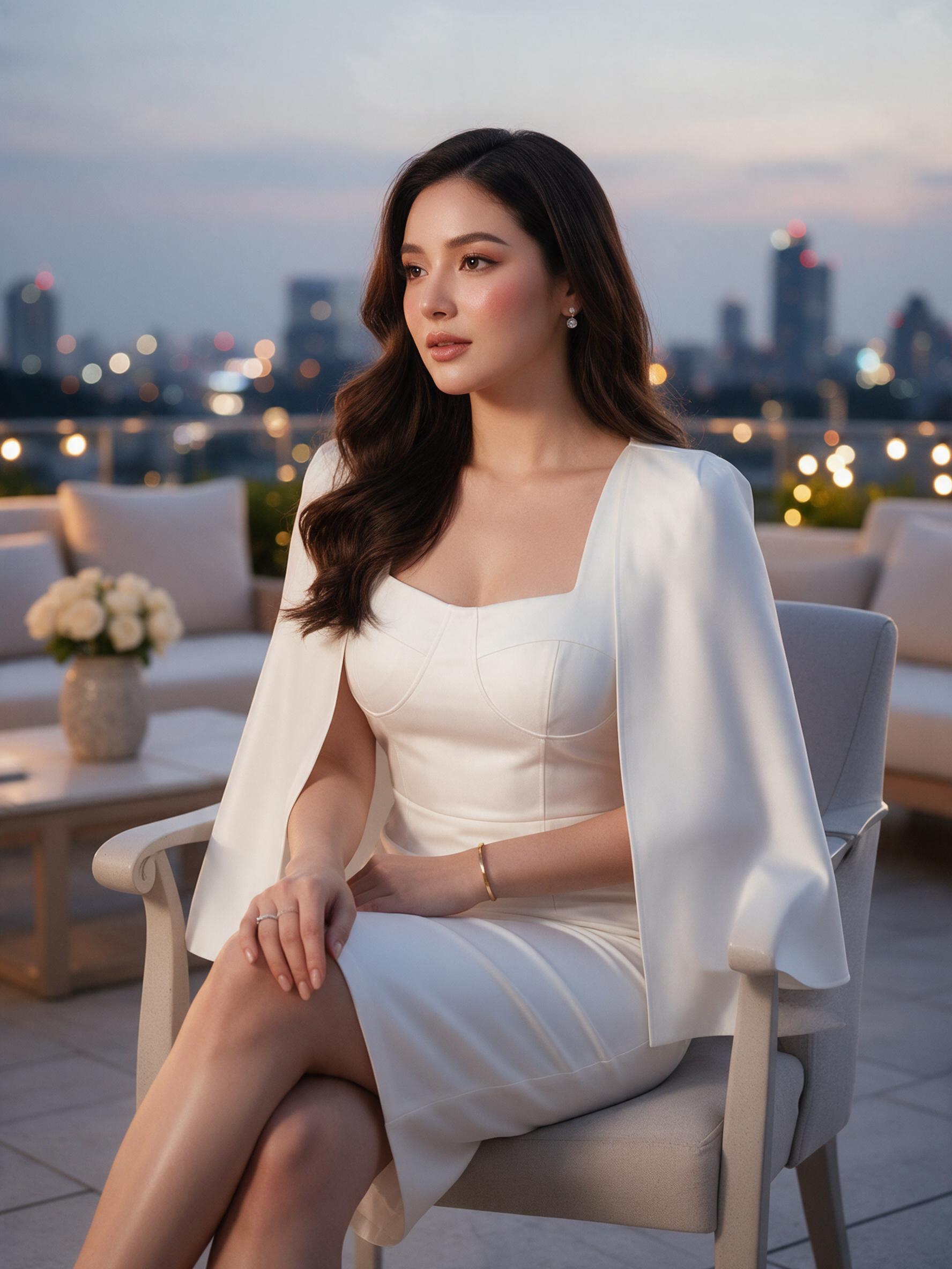 [Issaya Brand]สวยหรูแบบสาว Whizdom Dress เดรสคลุมแขน - ลุคใส่จริง