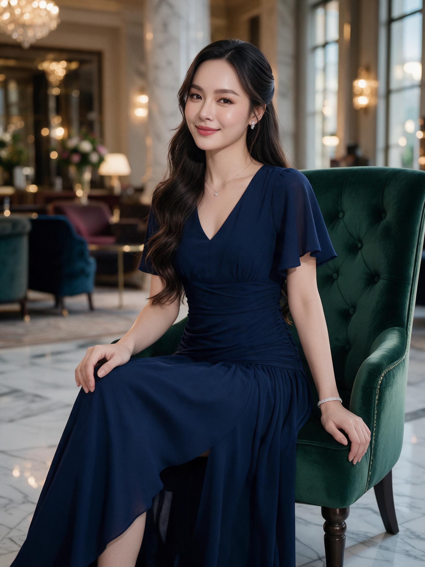ชุดเดรส ชุดออกงาน ชุดราตรี FP064 เกรดพรีเมี่ยม ชุดชีฟอง - ลุคใส่จริง
