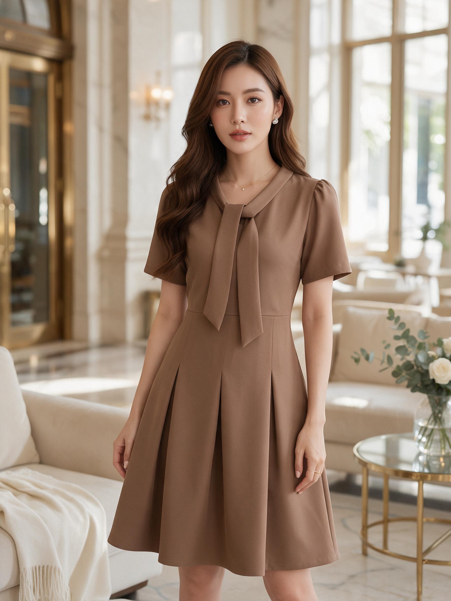 My ada dress - ชุดเดรสทำงาน ชุดทำงานผู้หญิง เครสคอไทด์ - ลุคพอร์ตเทรต